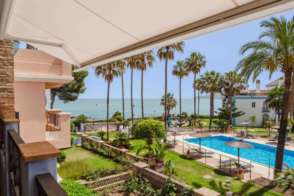 Frontline Beach Apartment in Casares – Southwest Facing with Sea, Garden and Pool Views
